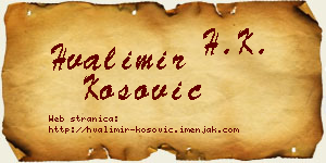 Hvalimir Kosović vizit kartica